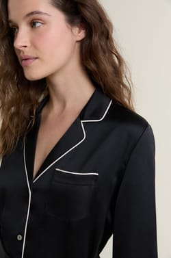 Satin Pajama Shirt To Tie;${refinementColor}