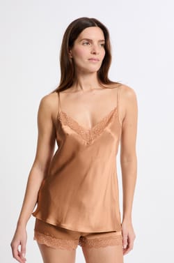 Trägertop aus Seide mit Spitzendetails;${refinementColor}