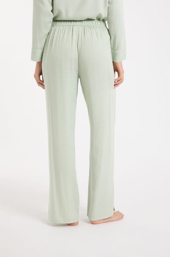 Pantalon de pyjama satin&eacute;;${refinementColor}