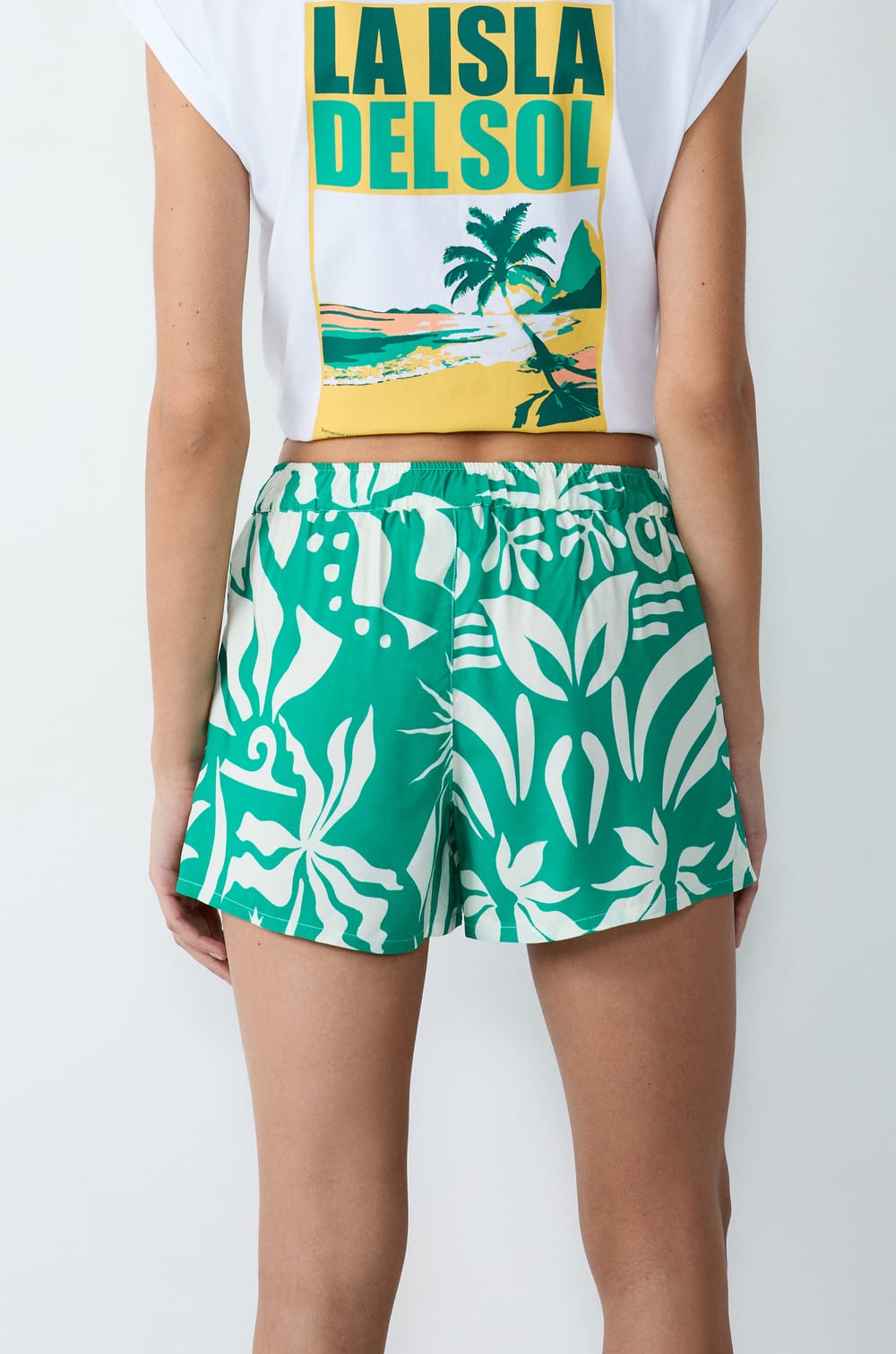 Pantalones cortos de pijama estampados;${refinementColor}