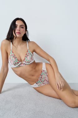 Embroidered Tulle Thong;${refinementColor}