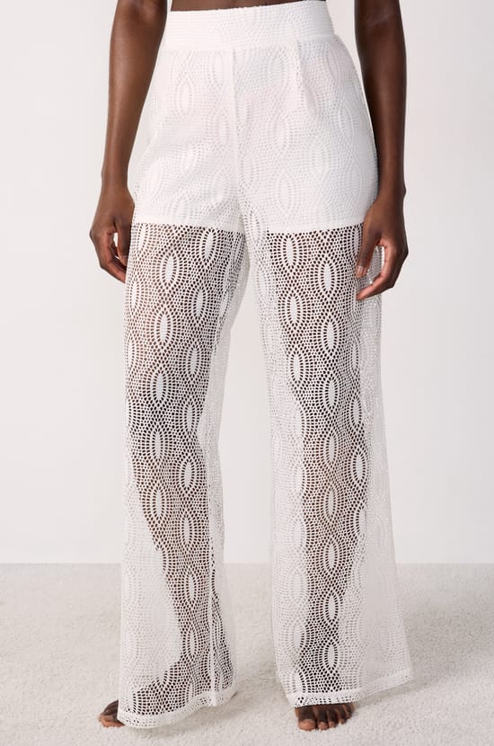 Pantalon de plage ajouré;${refinementColor}