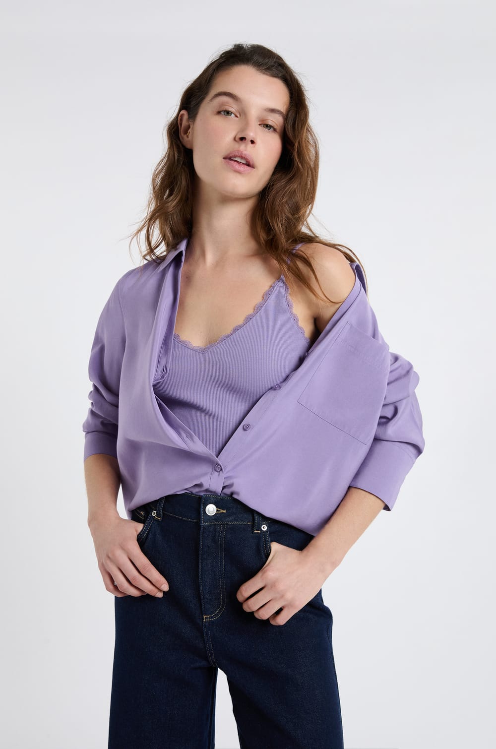 Ribbed Cotton Camisole;${refinementColor}