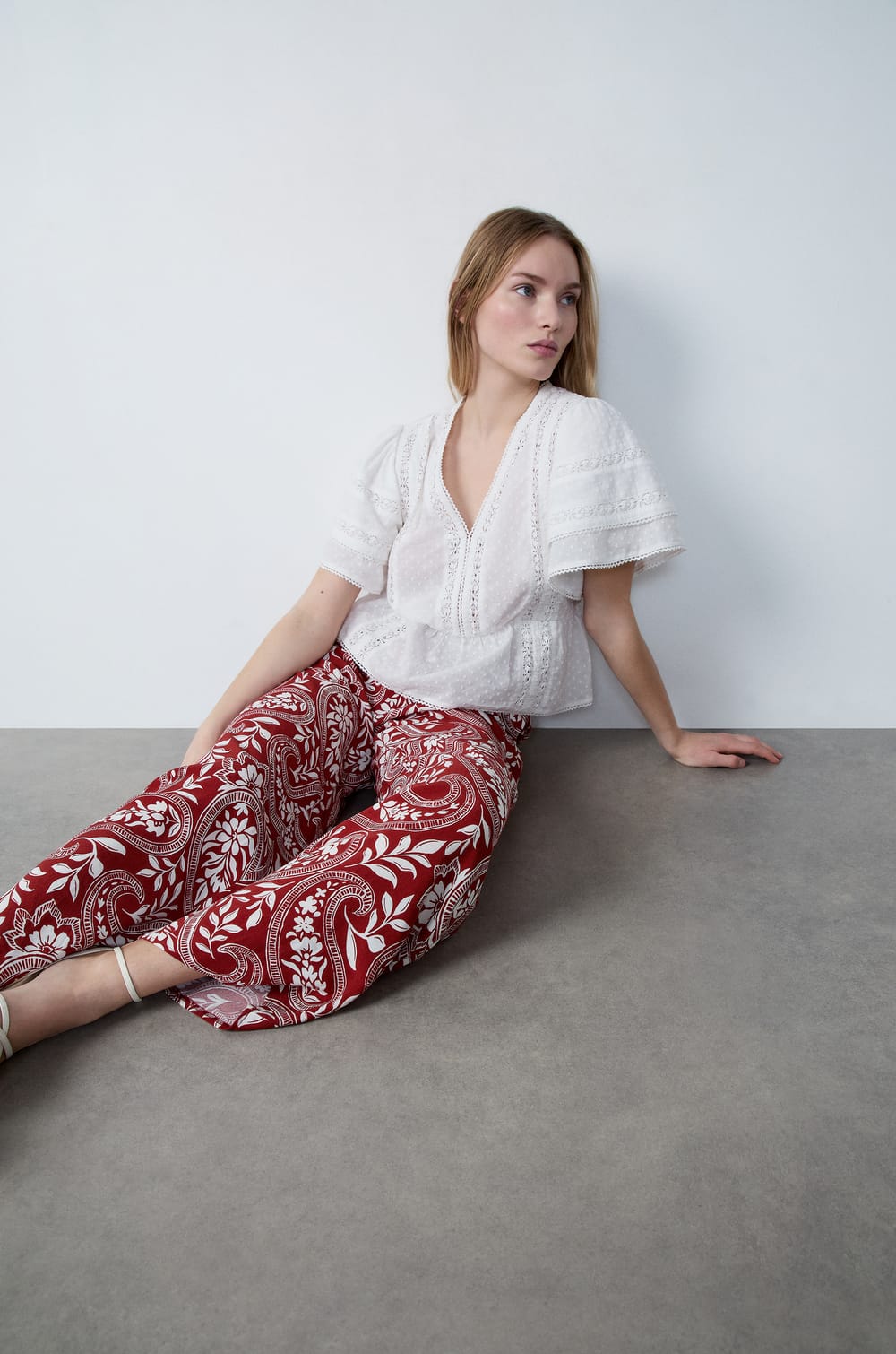 Patterned fluid trousers;${refinementColor}