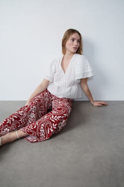 Patterned fluid trousers;${refinementColor}