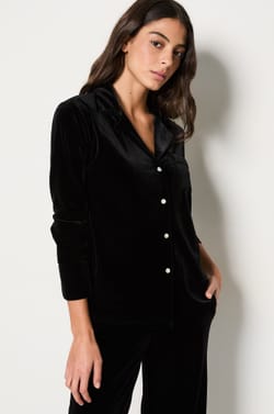 Chemise de pyjama en velours;${refinementColor}