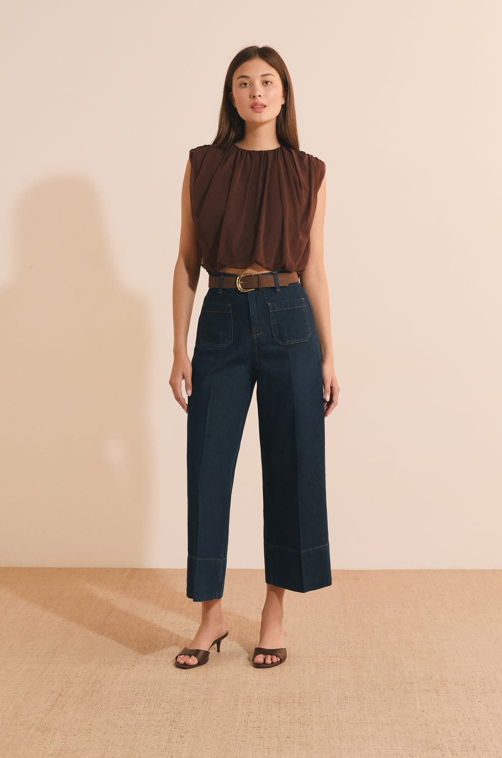 Straight Jeans with Front Pockets;${refinementColor}