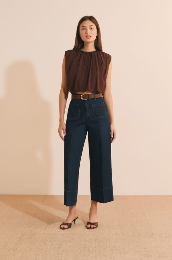 Straight Jeans with Front Pockets;${refinementColor}