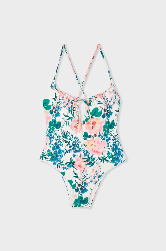 One-Piece Swimsuit with Bow;${refinementColor}