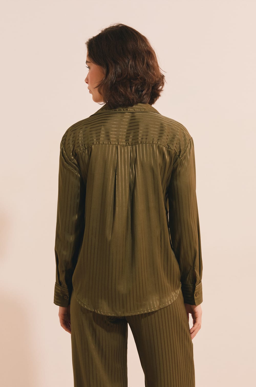 Chemise de pyjama &agrave; rayures;${refinementColor}