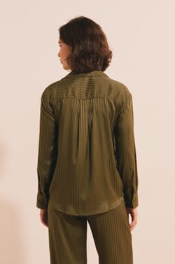 Chemise de pyjama &agrave; rayures;${refinementColor}