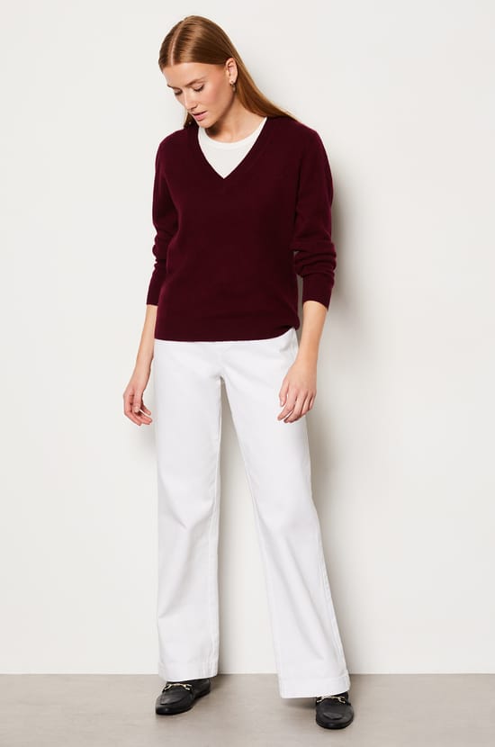 Pull col V 100% cachemire;${refinementColor}