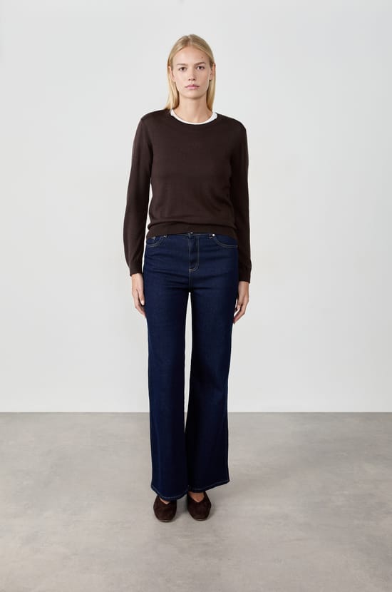 Pull col rond en laine;${refinementColor}