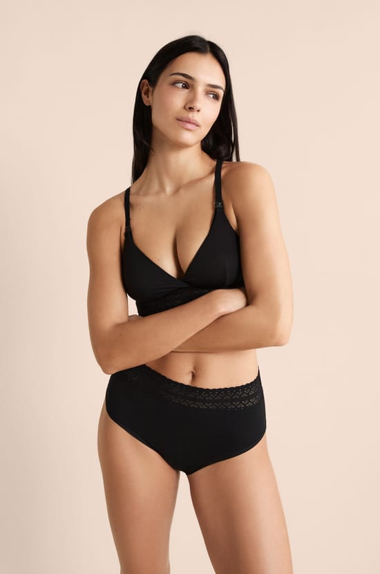 Culotte midi de maternit&eacute; d&eacute;tails dentelle;${refinementColor}