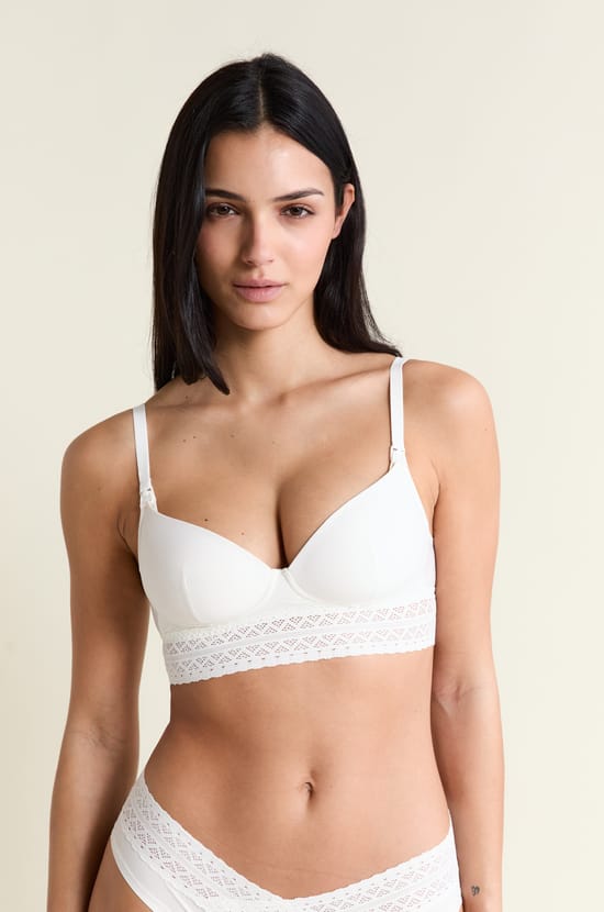Lightly Lined Bra with Nursing Clips;${refinementColor}