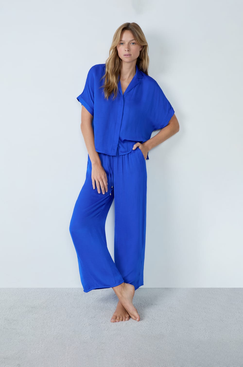 Short-Sleeved Pajama Shirt;${refinementColor}