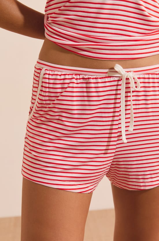 Short de pyjama &agrave; rayures;${refinementColor}