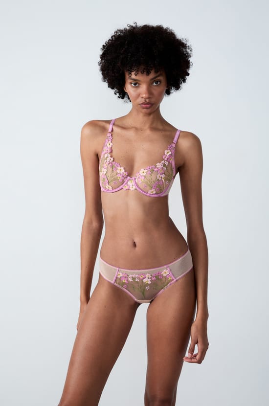 Embroidered Tulle Hipster;${refinementColor}