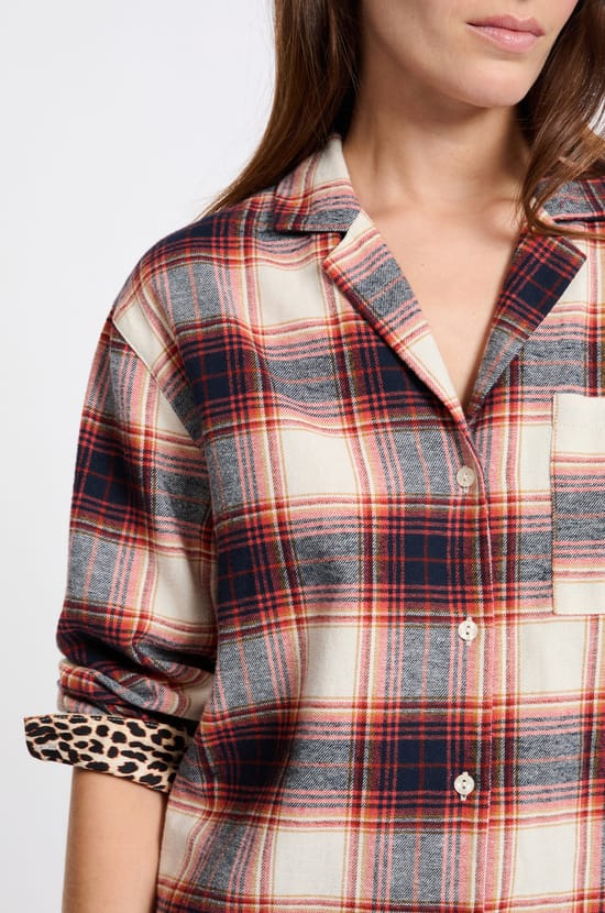 Chemise de pyjama &agrave; carreaux;${refinementColor}
