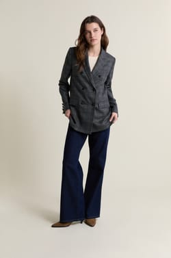 Veste blazer &agrave; carreaux ;${refinementColor}