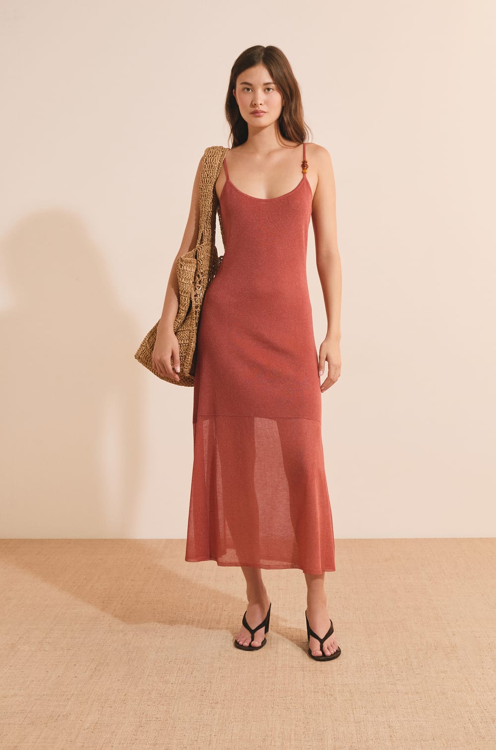 Vestido largo con tirantes;${refinementColor}
