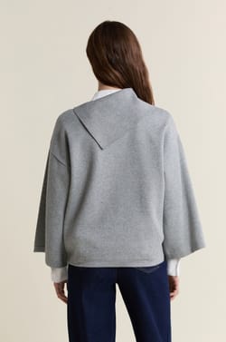 Asymmetric Shawl Collar Sweater;${refinementColor}