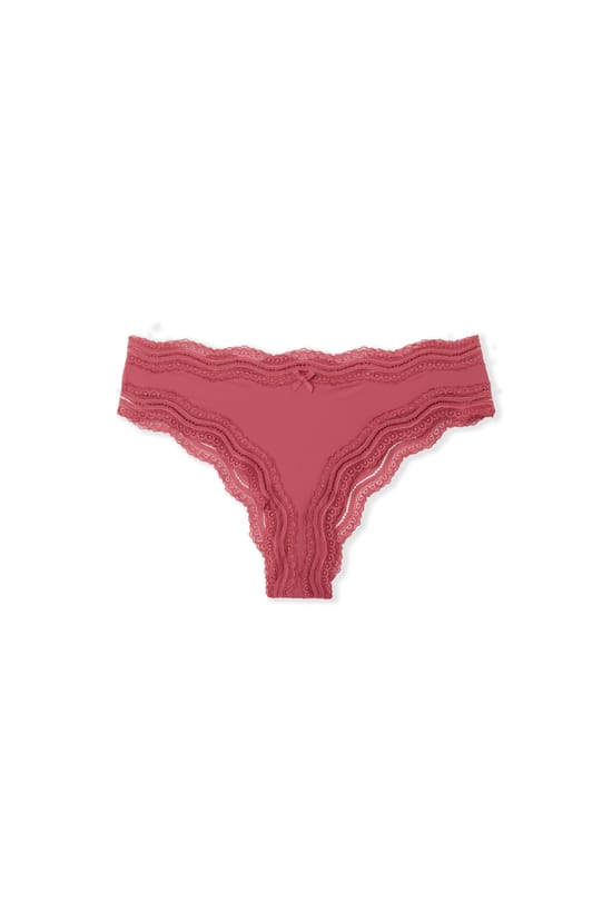 Lace-Trimmed Microfiber Tanga;${refinementColor}