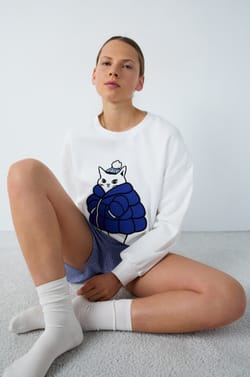 Cotton Pajama Sweatshirt;${refinementColor}