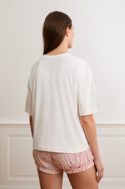 T-shirt met korte mouwen met opschrift "love is all" van katoen;${refinementColor}