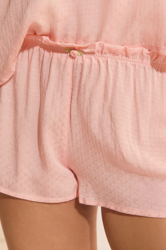 Short de pyjama avec d&eacute;tail fleur;${refinementColor}