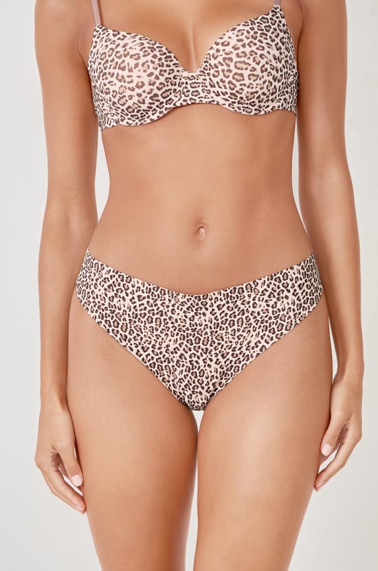 Printed microfibre thong;${refinementColor}