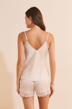 Satin Camisole with Lace Details;${refinementColor}
