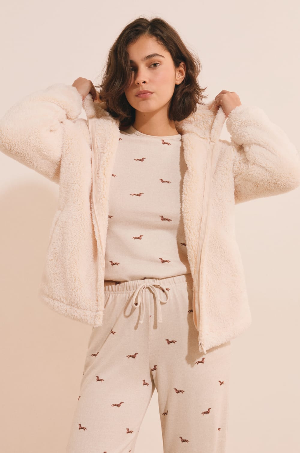 3-Piece Patterned Pajama Set;${refinementColor}
