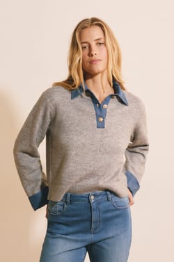 Pull col polo contrast&eacute;;${refinementColor}