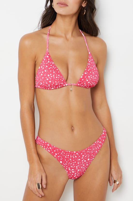 Triangle Bikini Top with Jewel Detail;${refinementColor}