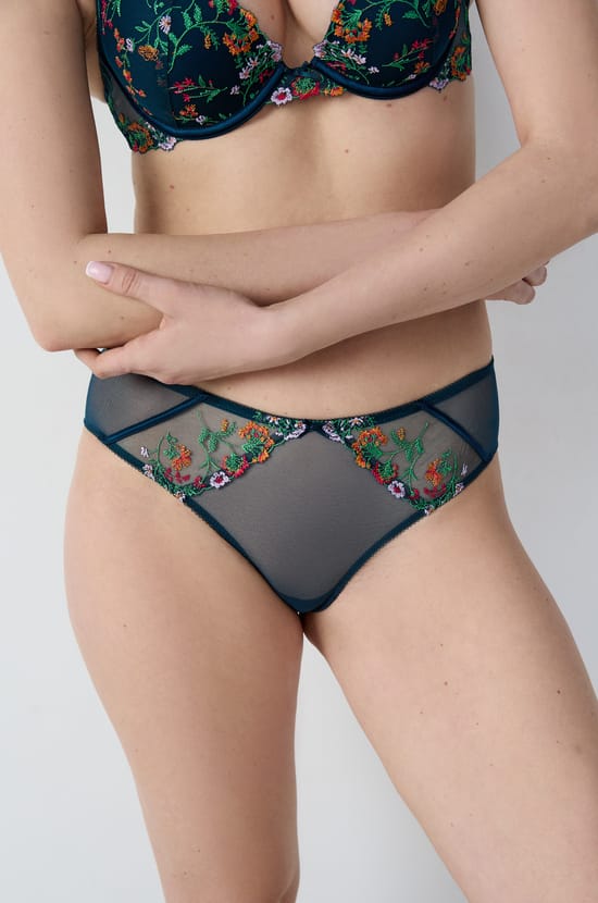 Embroidered Tulle Hipster;${refinementColor}