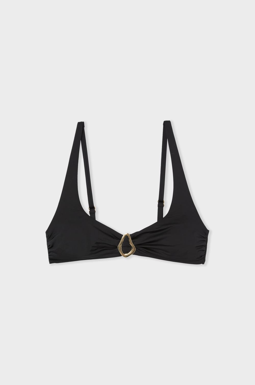 Triangle Bikini Top with Satin Effect and Patterns;${refinementColor}