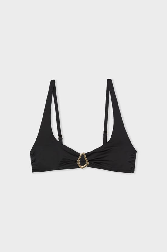 Triangle Bikini Top with Satin Effect and Patterns;${refinementColor}