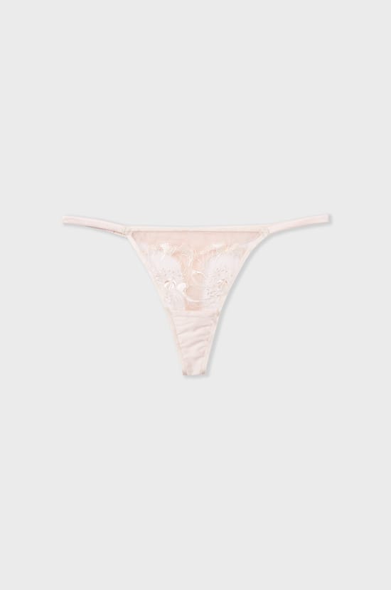 Embroidered Tulle Thong;${refinementColor}