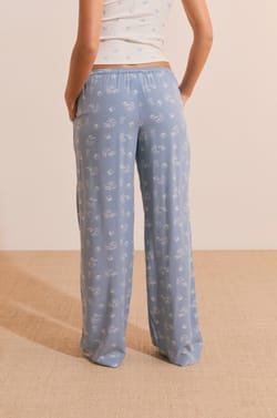 Pyjama Trousers with Croissant Print;${refinementColor}