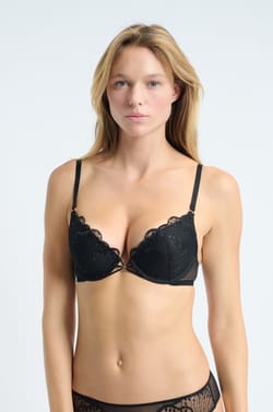 Soutien-gorge N.2 - Le push-up plongeant en broderie;${refinementColor}