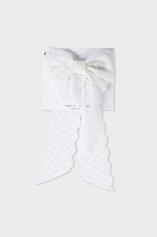 Barrette avec noeud brodé;${refinementColor}