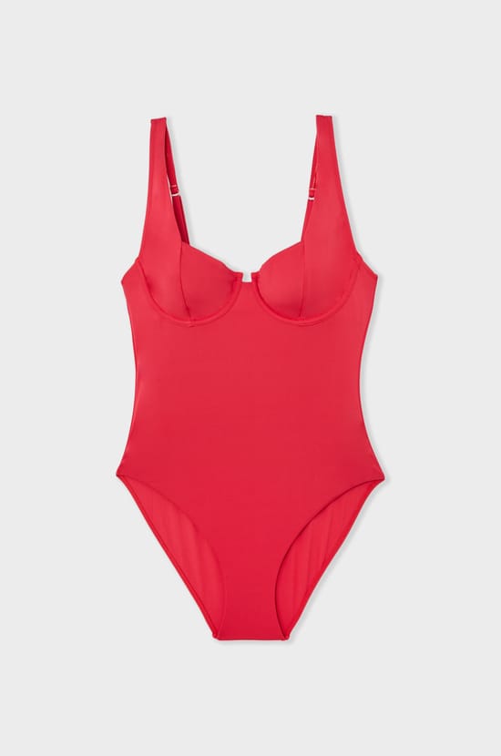 One-Piece Swimsuit with Underwires;${refinementColor}