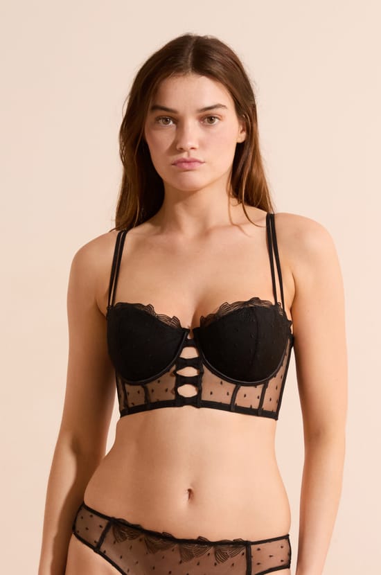 Soutien-gorge bustier en broderie;${refinementColor}