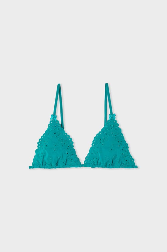 Haut de maillot de bain brod&eacute; triangle avec pads amovibles;${refinementColor}
