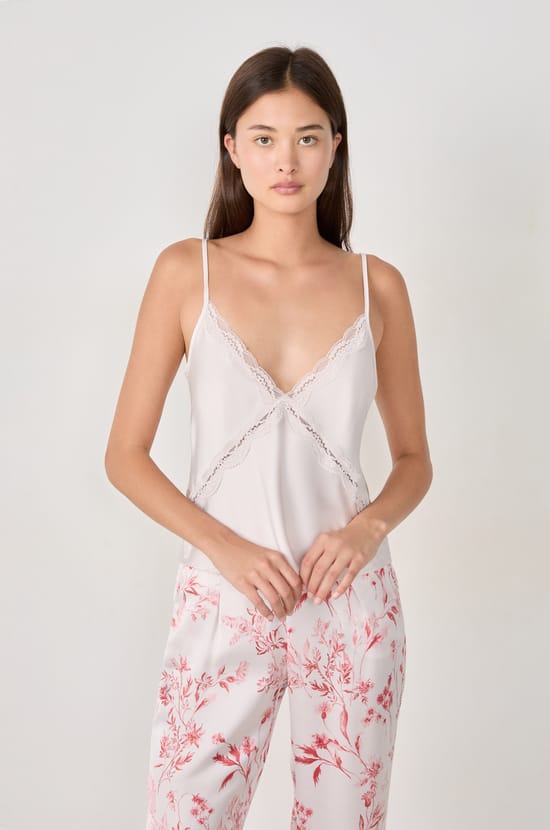 Satin Camisole with Neckline;${refinementColor}