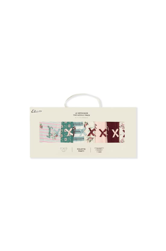 Lot de semainier de culottes en coton;${refinementColor}