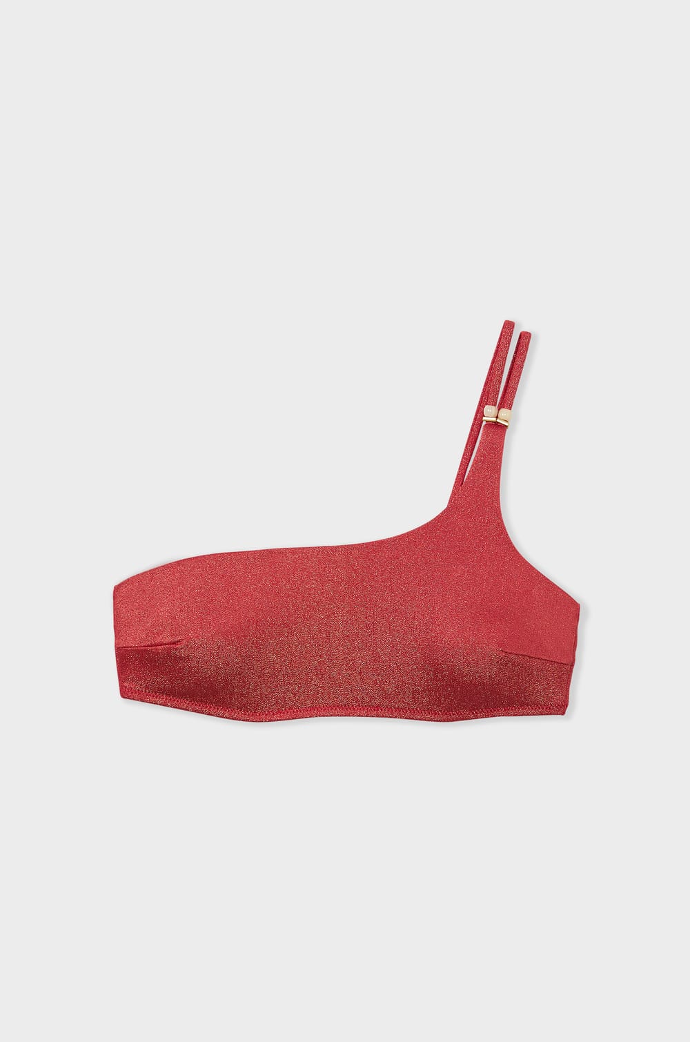 Asymmetric Bralette Iridescent Bikini Top;${refinementColor}