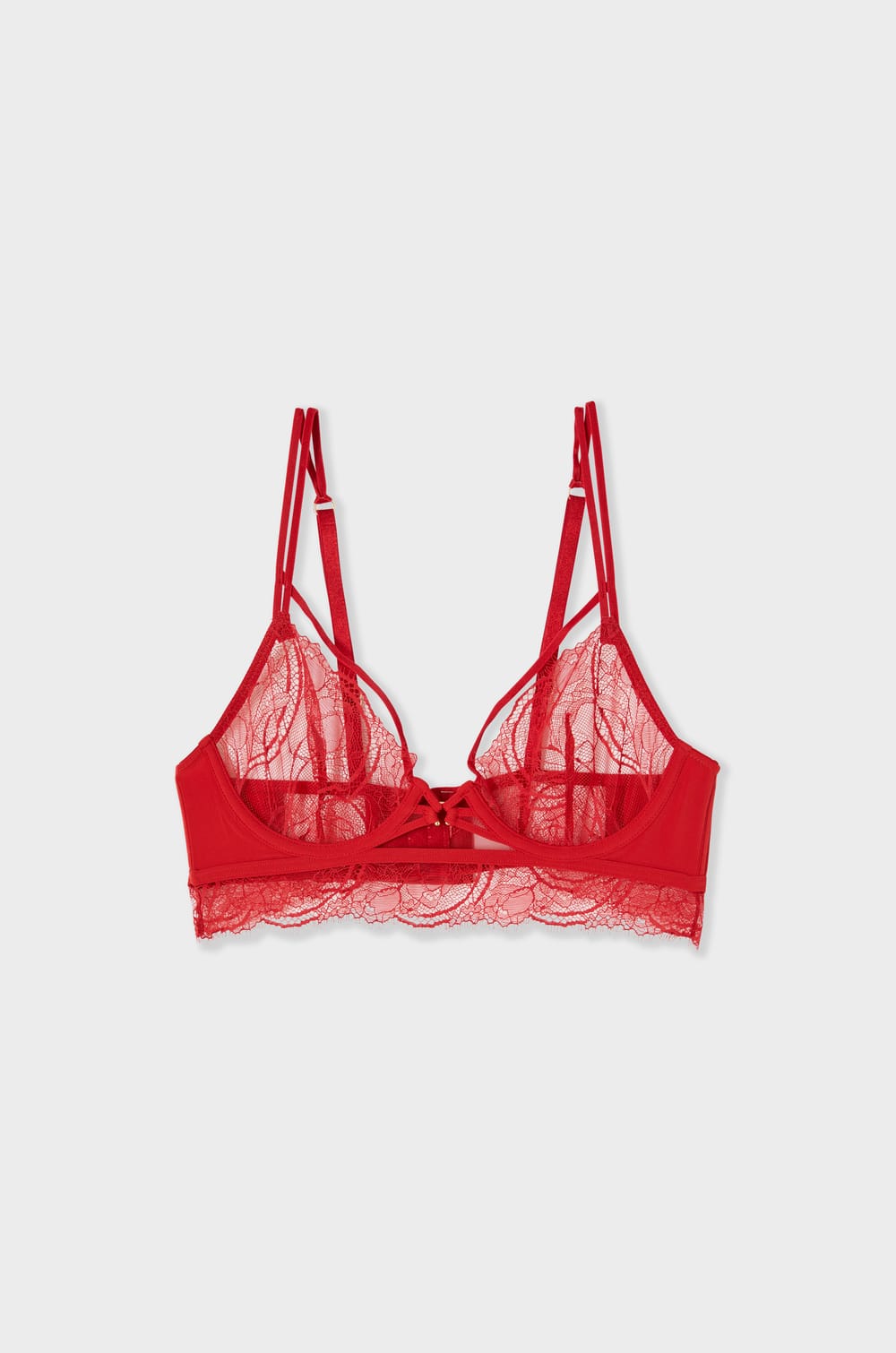Soutien-gorge bustier en dentelle et liens;${refinementColor}
