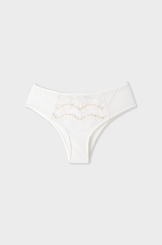 Iridescent Effect Embroidered Boyshort;${refinementColor}